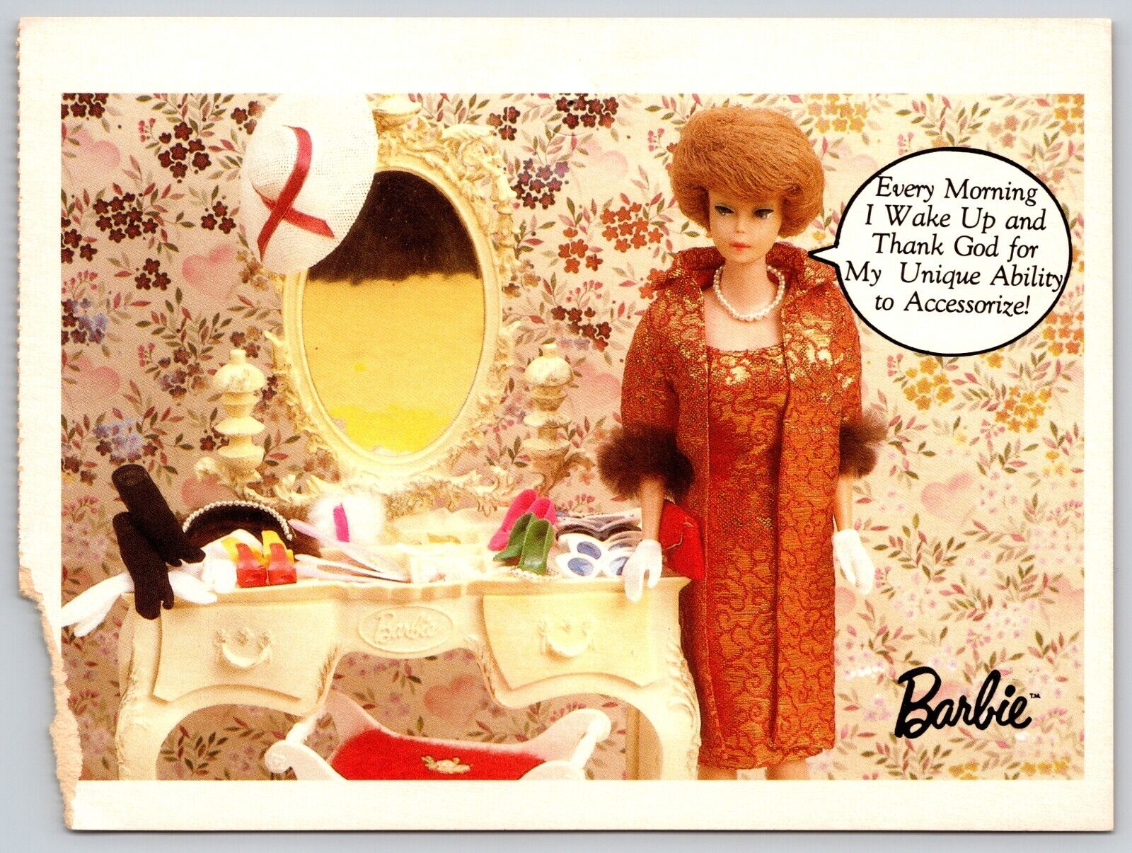 Postcard Barbie Wake Up and Thank God Oversized Card Barbe Doll