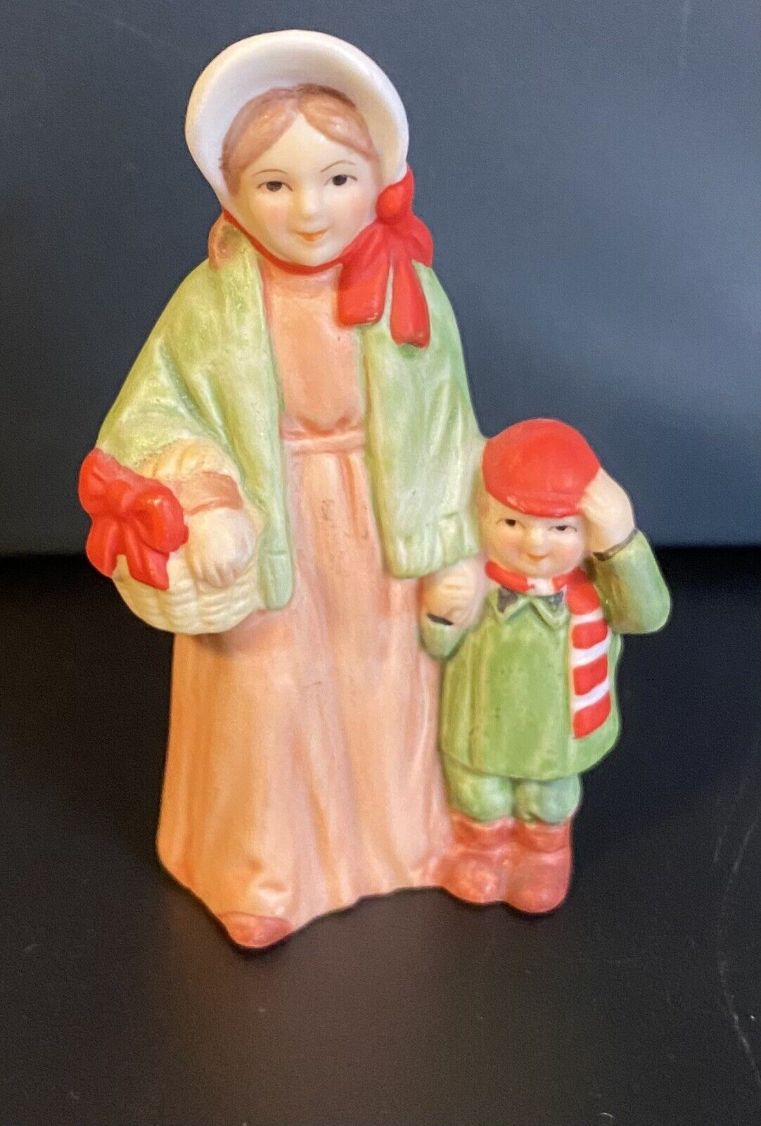 Lefton Colonial Village 05910 Figurine Mother/Woman Eberhardt&Son/Boy 1986