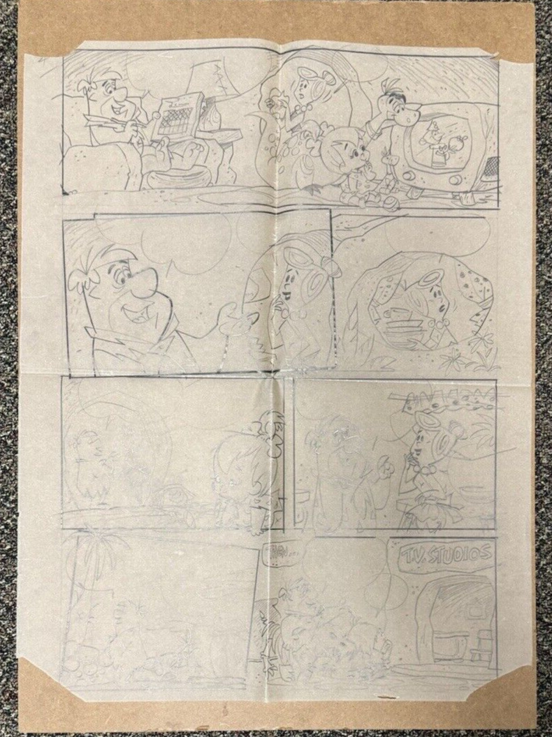 Vic Lockman -  Original Storyboard Art - The Flintstones #27 Jul 1965 - Page 4