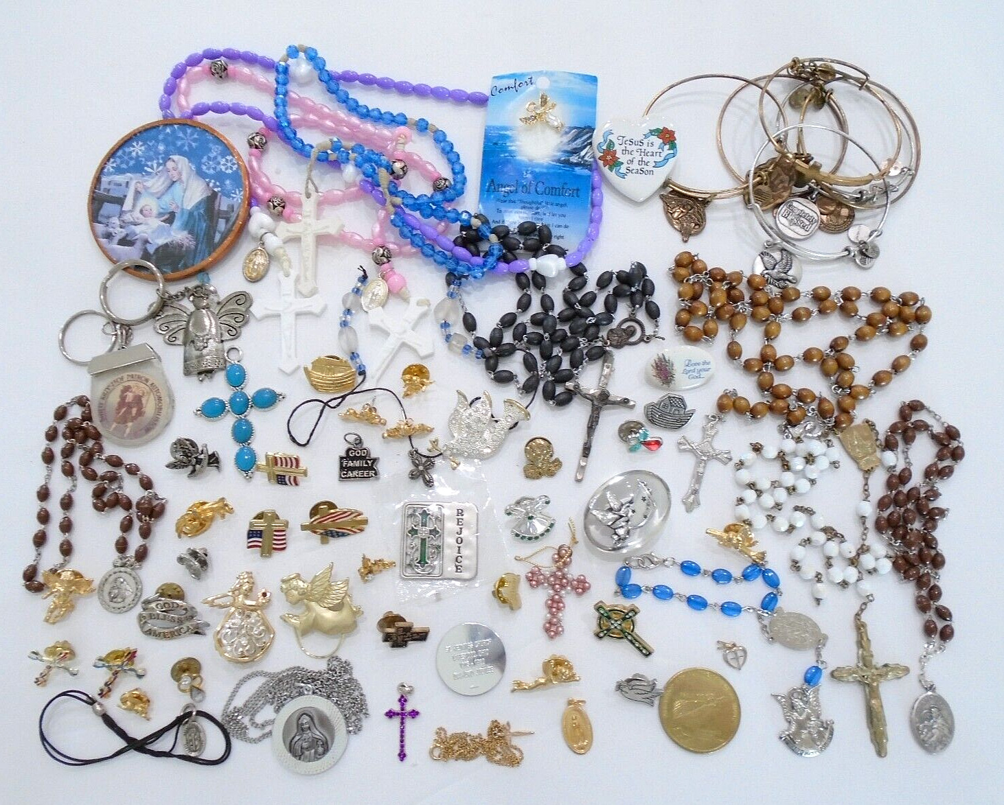 Vintage To Modern Rosary Cross Religious Christianity Catholic Craft/Repair Lot