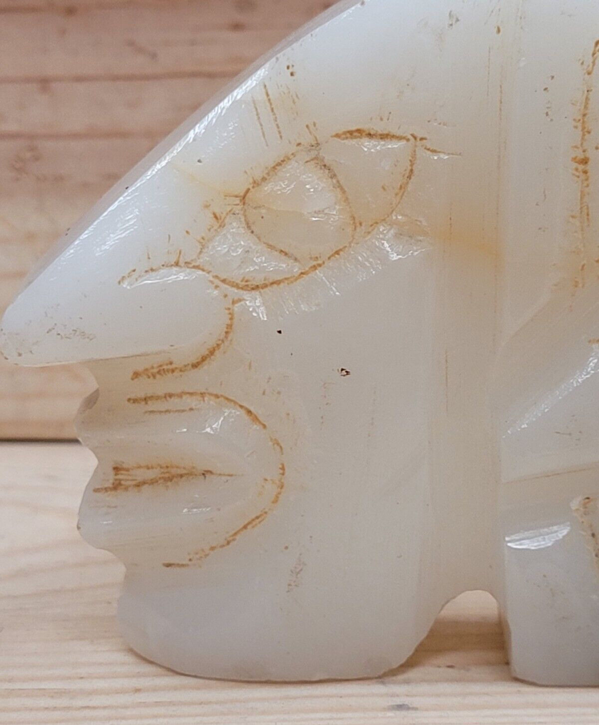 Vintage Hand-Carved Onyx Stone Aztec Mayan God Handmade Figurine