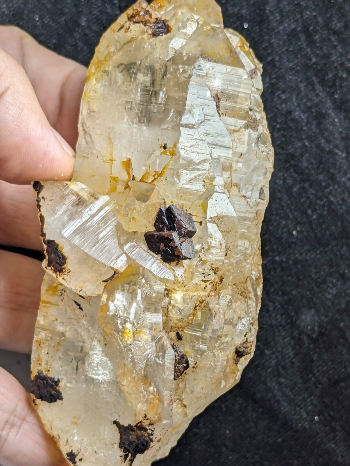 Aesthetic Elestial Quartz Crystals With Siderite From Skardu, Pakistan.