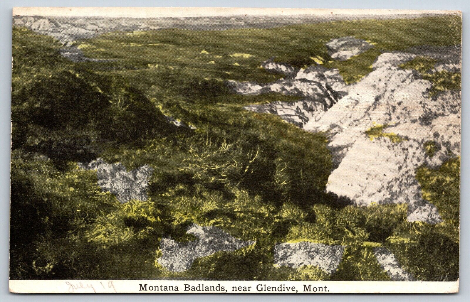 Postcard Montana Badlands Near Glendive Montana Unposted