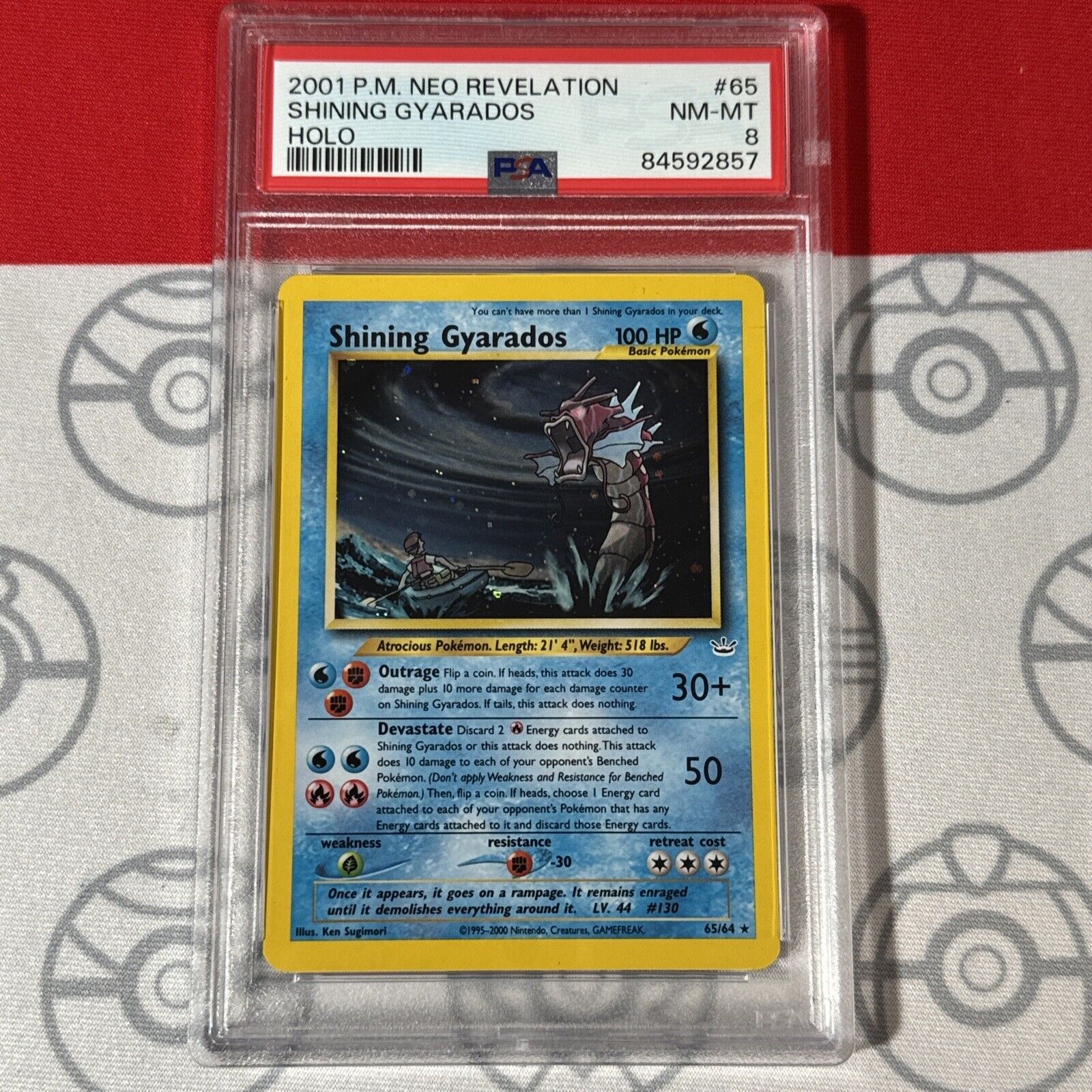 PSA 8 Shining Gyarados Holo #65/64 2001 Pokemon Neo Revelations Card 2857