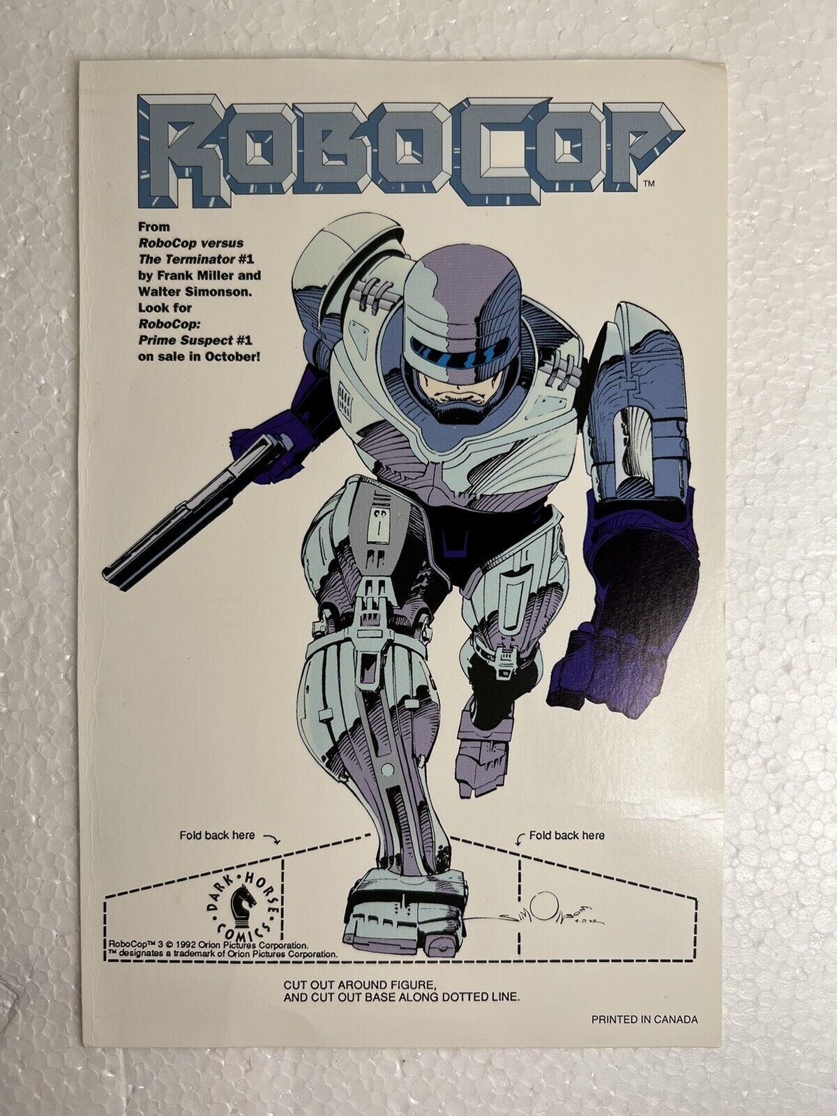 Promo ROBOCOP vs TERMINATOR cutout standup display Dark Horse 1992 Frank Miller