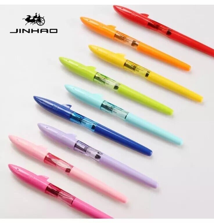 12 PCS Jinhao Shark Fountain Pen Set Extra Fine Nib , 12 Colors with Gift Box