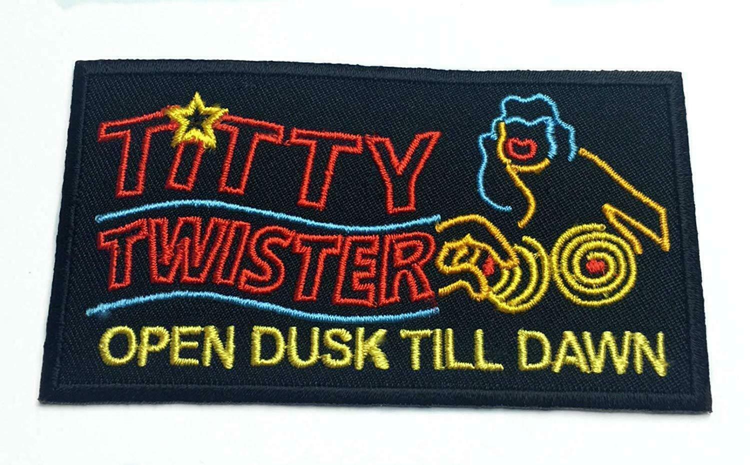 Titty Twister Logo Patch Iron-on Badge Open Dusk Till Dawn Vampire Movie Emblem