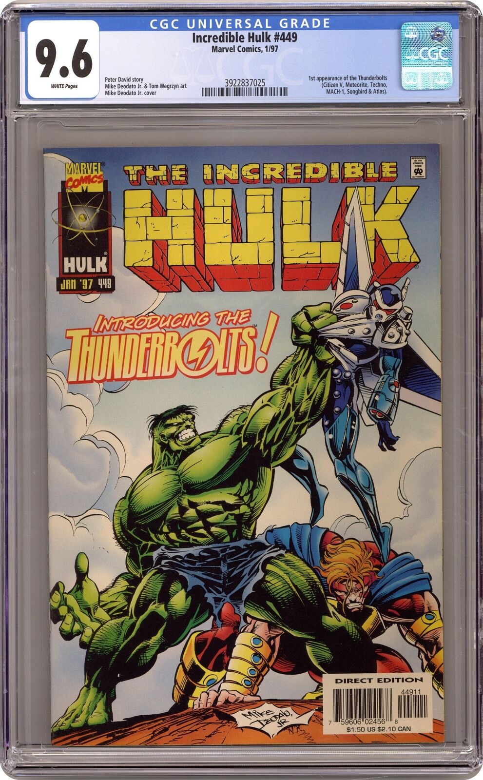 Incredible Hulk #449 CGC 9.6 1997 3922837025 1st app. Thunderbolts