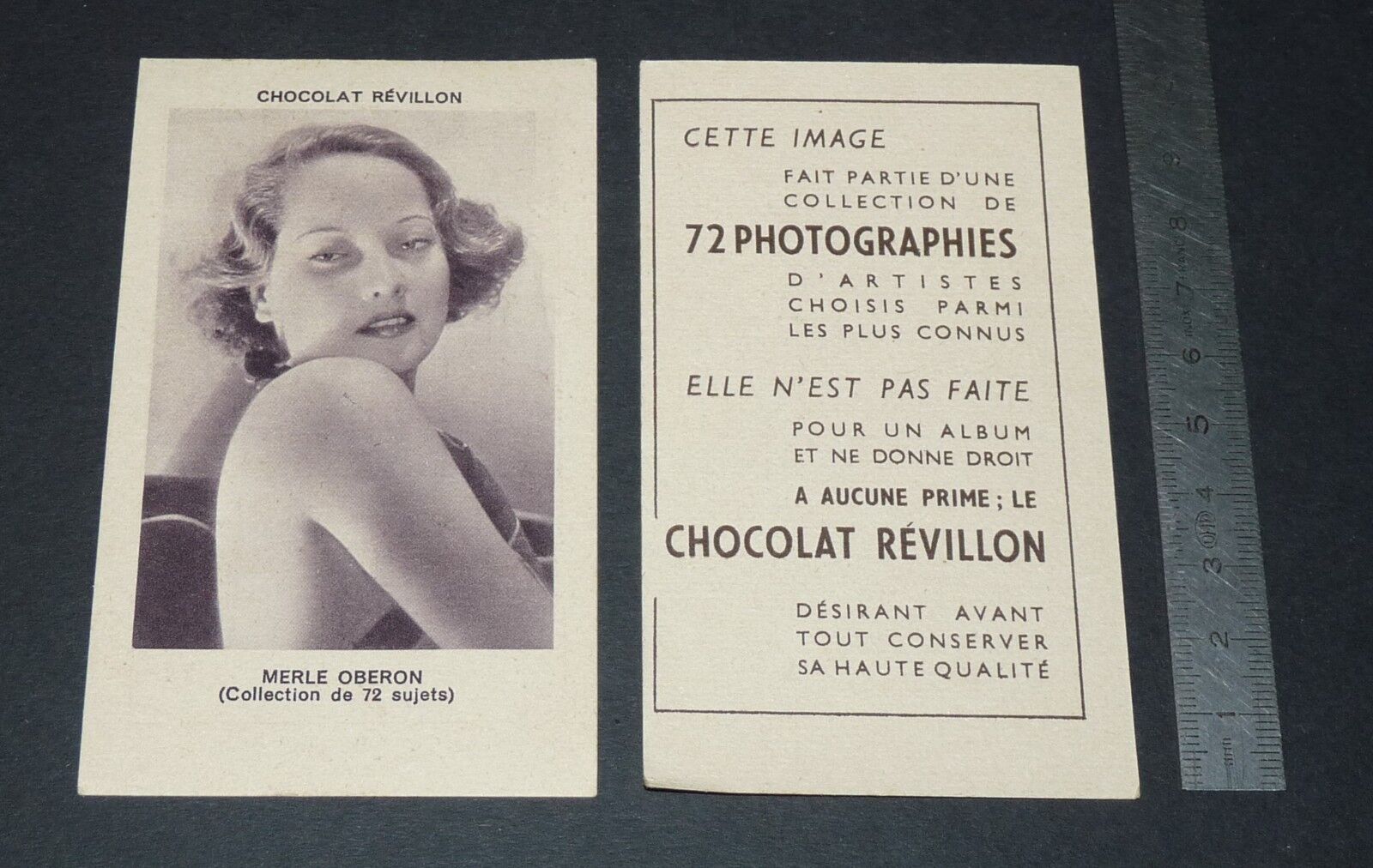 1938-1945 PHOTO CHOCOLATE REVILLON ACTRESS CINEMA MOVIE MERLE OBERON HOLLYWOOD