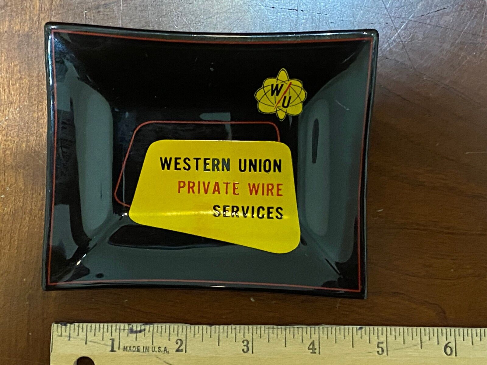 Rare - Western Union PRIVATE WIRE Services Coin Tray Plate