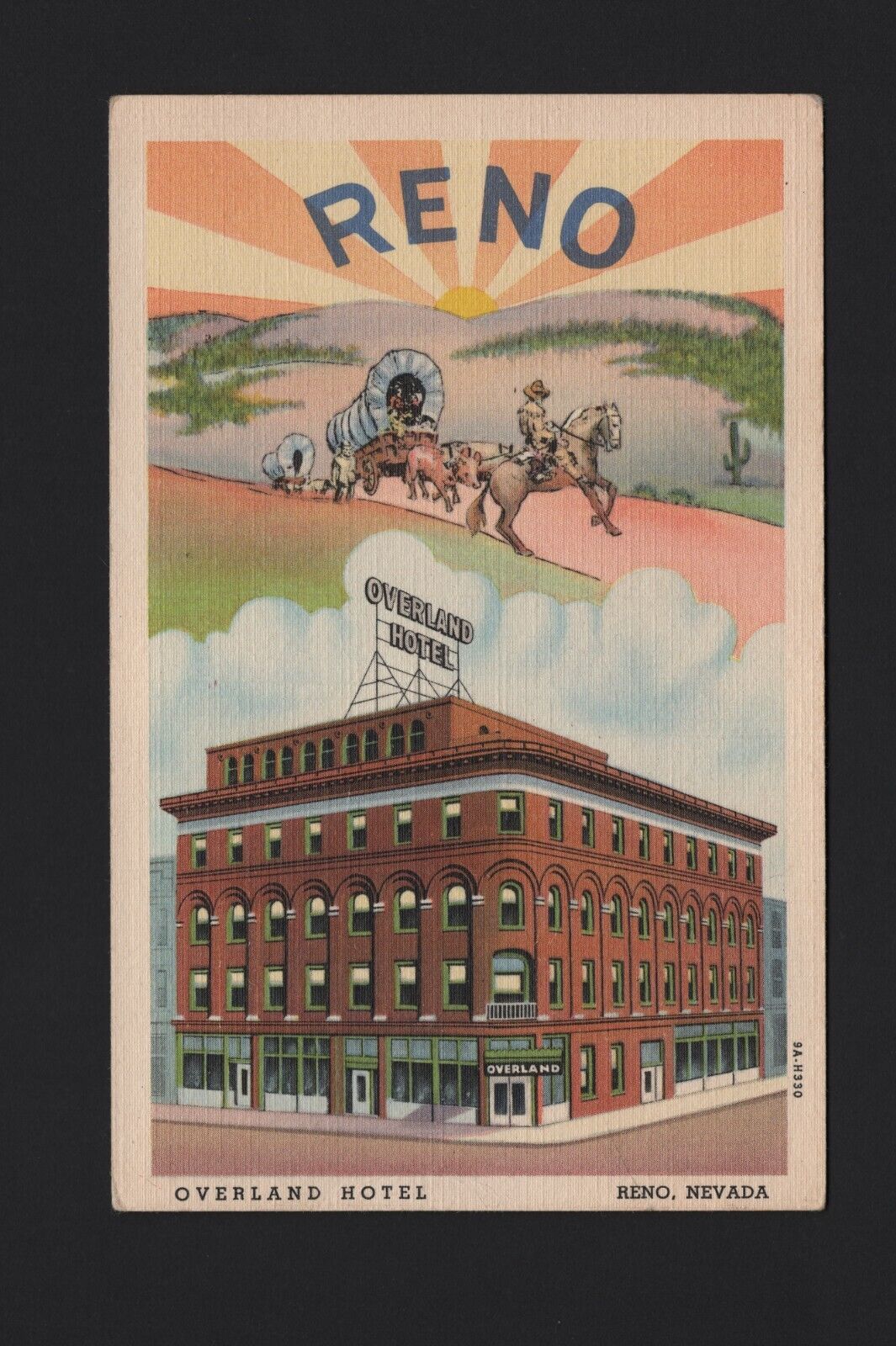 USA 57 American postcard Nevada Reno Overland Hotel