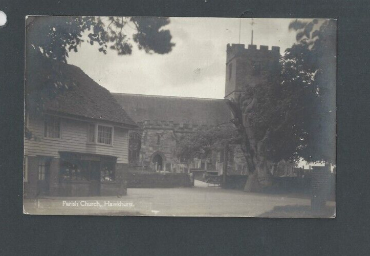 Post Card Ca 1909 Hawkhurst England Antique Photoview The Parish Church Scarce