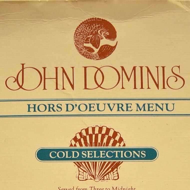 1980s John Dominis Restaurant Menu Waikiki Diamond Head Ahui Street Honolulu HI
