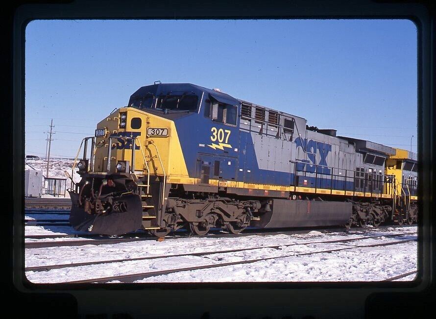 Original Railroad Slide CSX CSXT 307 AC4400CW at Bedford Park, IL