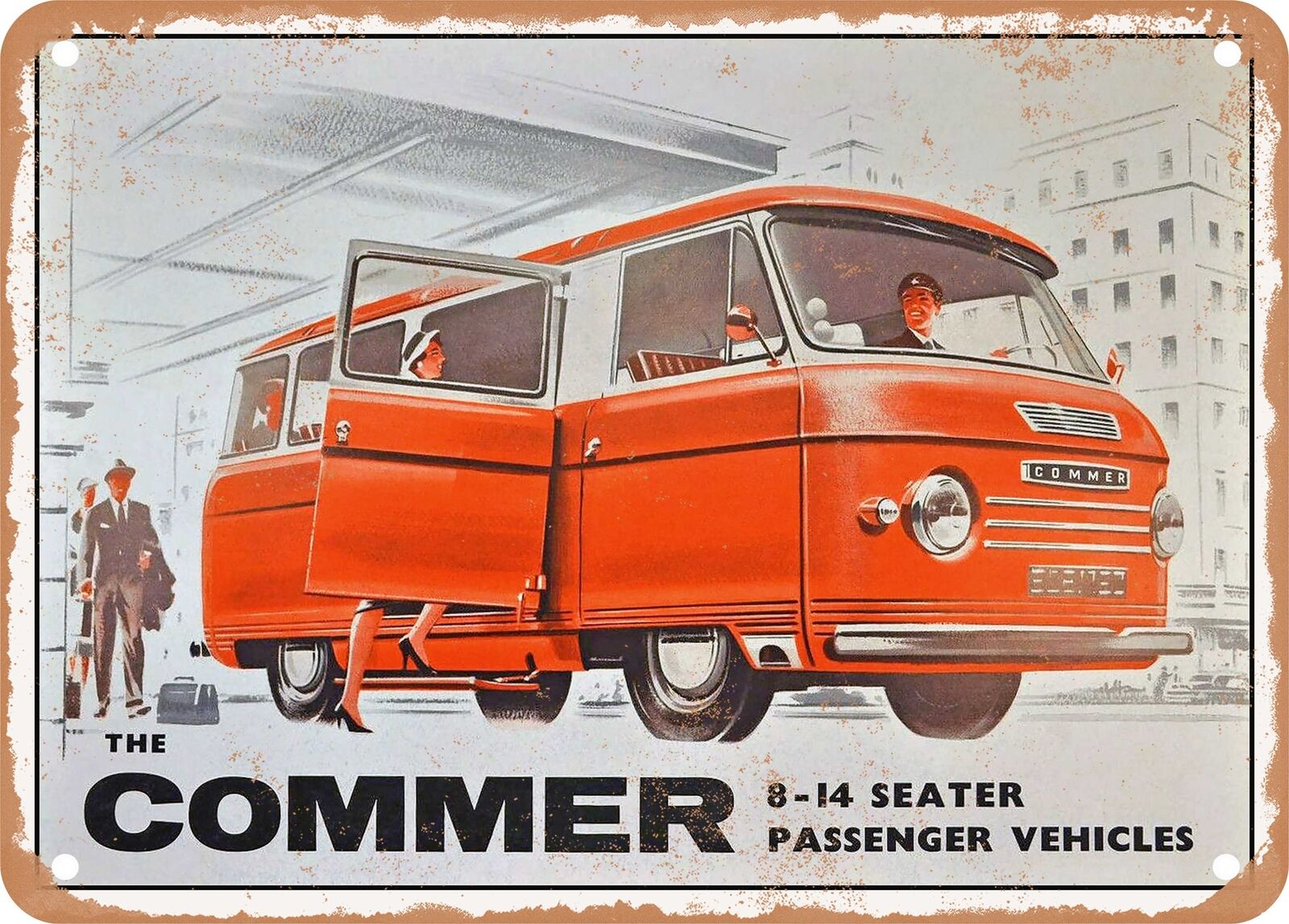 METAL SIGN - 1956 Commer 8 14 Seater Passenger Vehicles Vintage Ad