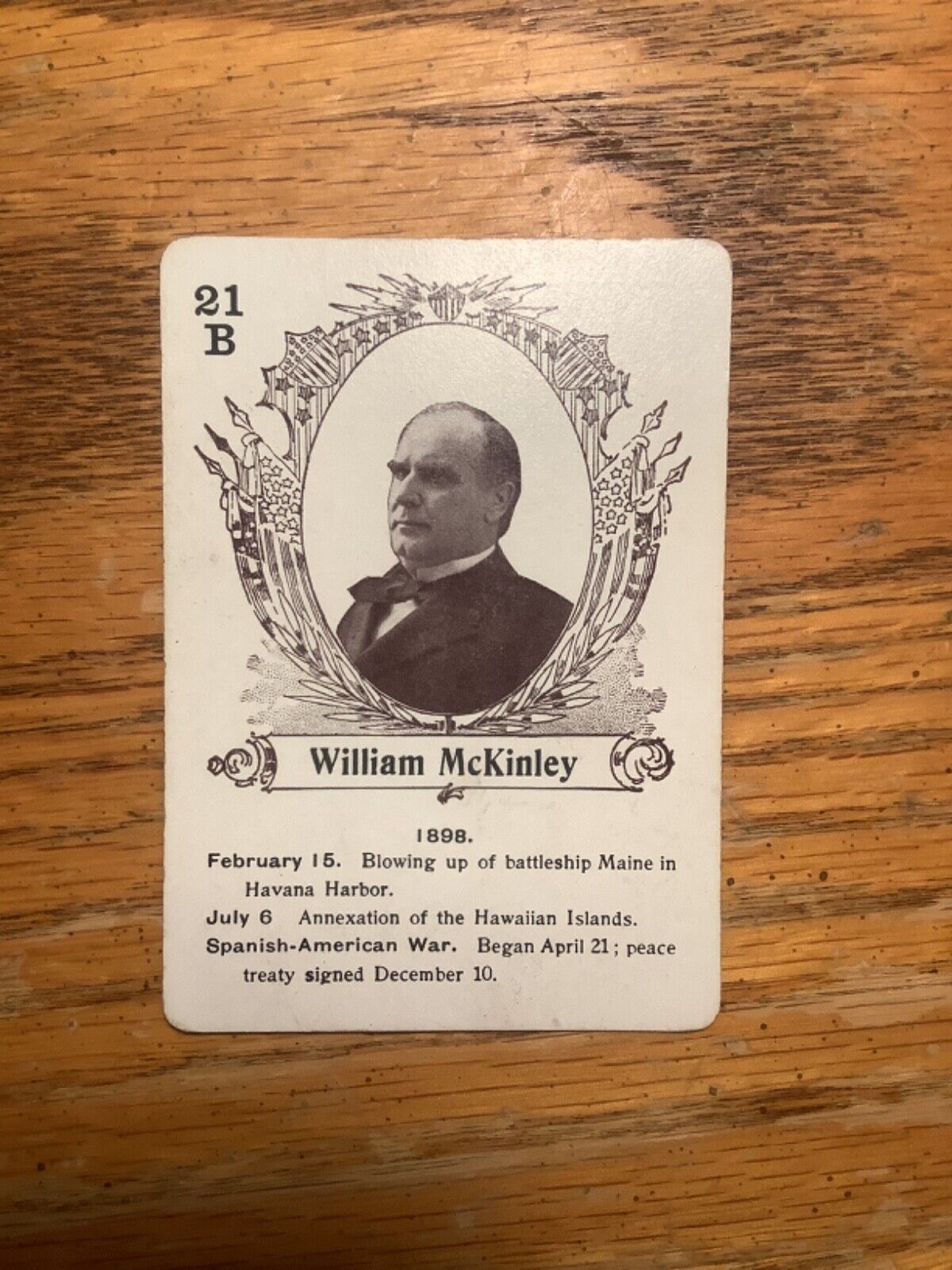 Vintage 1905 Rare William McKinley In The White House Game Card #21B - Ex