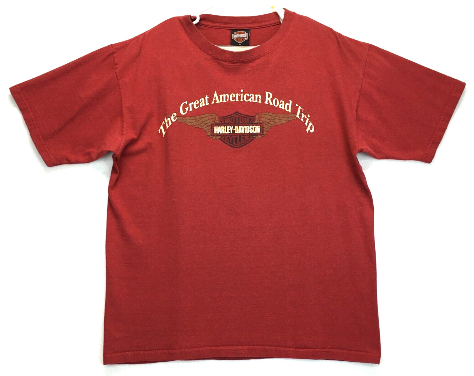 Harley Davidson T-Shirt Mens Large Yellowstone Boseman Montana Red Short Sleeve
