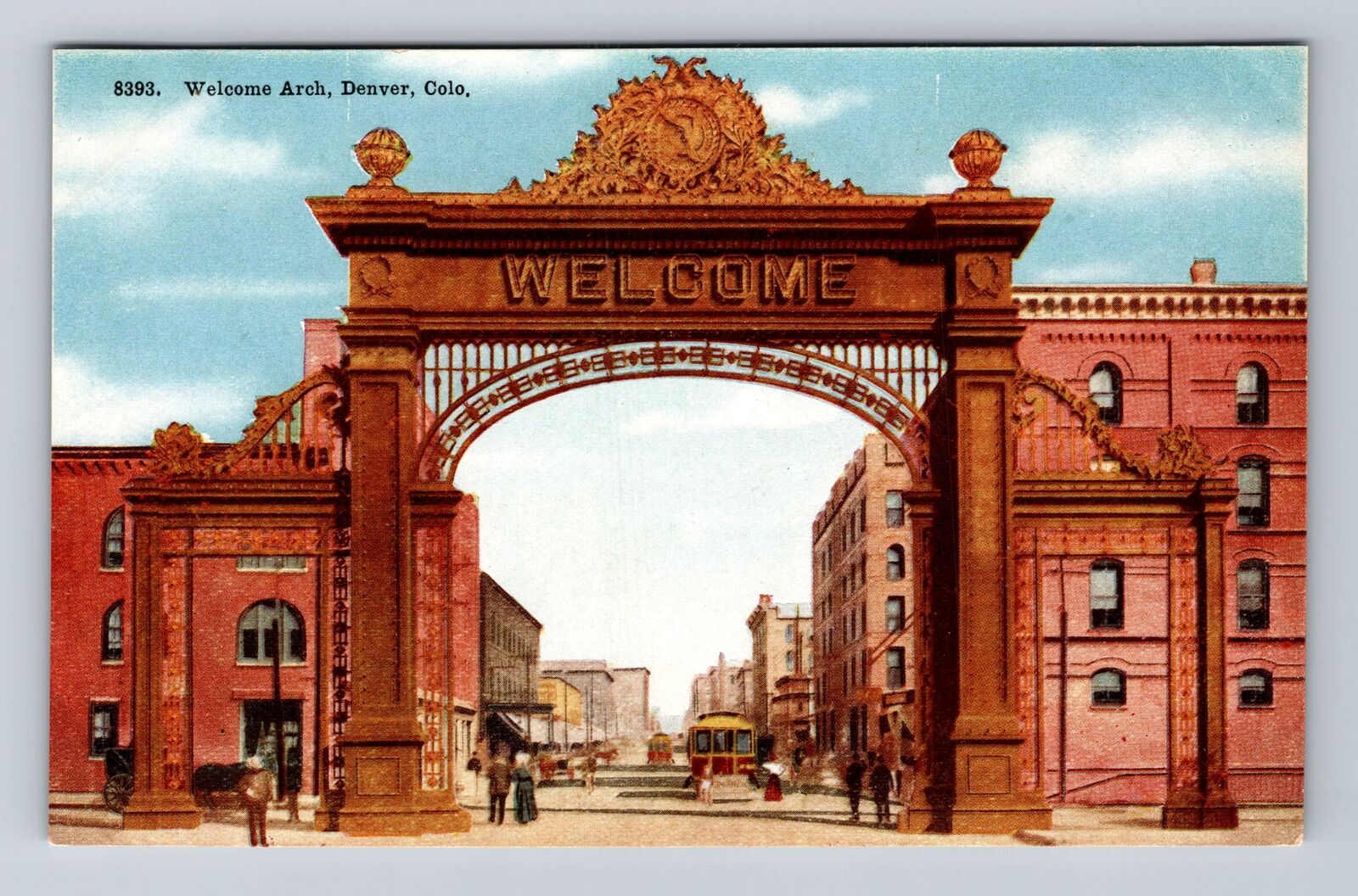 Denver CO-Colorado, Welcome Arch, Antique, Vintage Postcard
