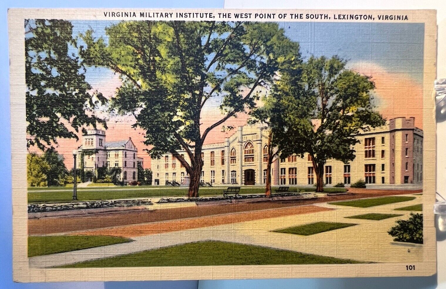 Lexington VA- Virginia, Military Institute, Vintage c1941 Postcard - Rare View