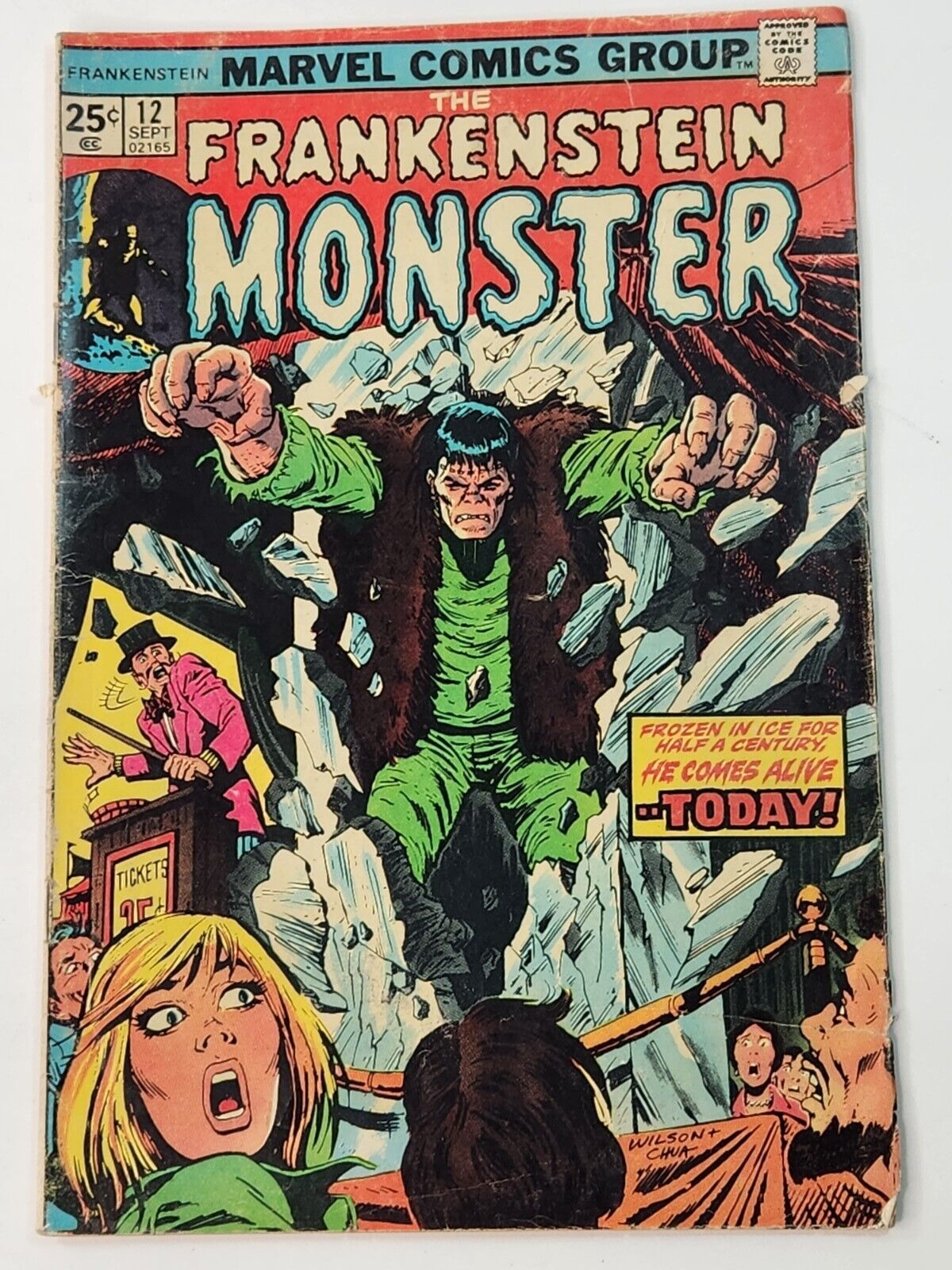 The Frankenstein Monster 12 Marvel Comics Bronze Age 1974 MVS intact
