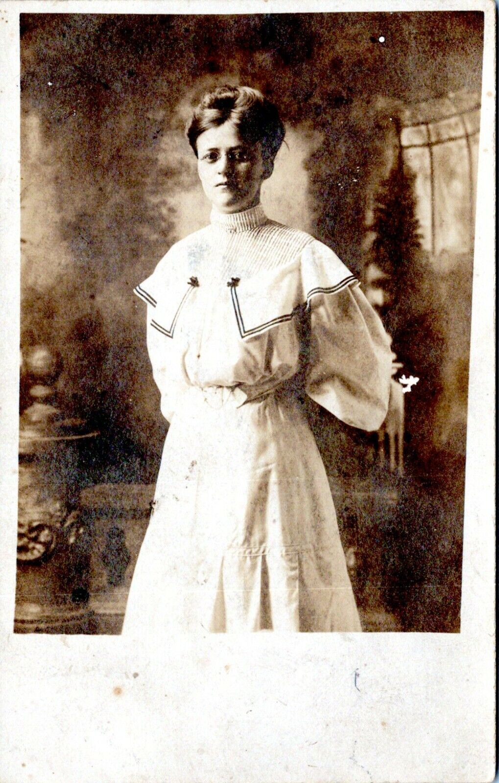 Mabel Ruhl Real Photo RPPC Postcard Pretty Young Woman ID\'d 1910 LK
