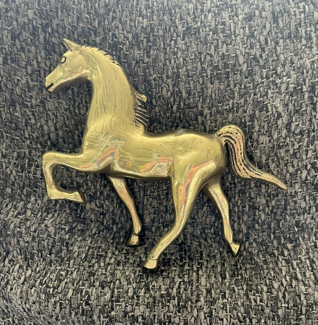 Vintage Solid Brass Trotting Horse Figurine Statue Equestrian Sculpture Decor