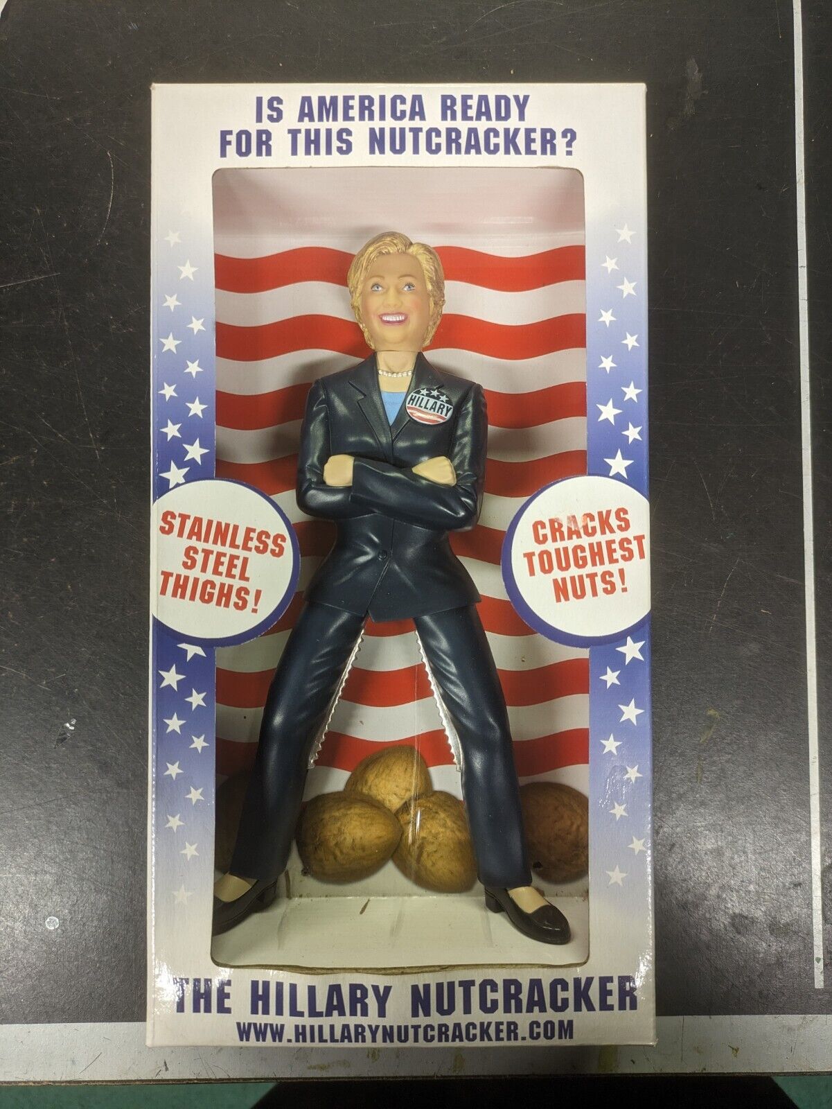The Hillary Clinton Nutcracker - Stainless Steel - Original Box