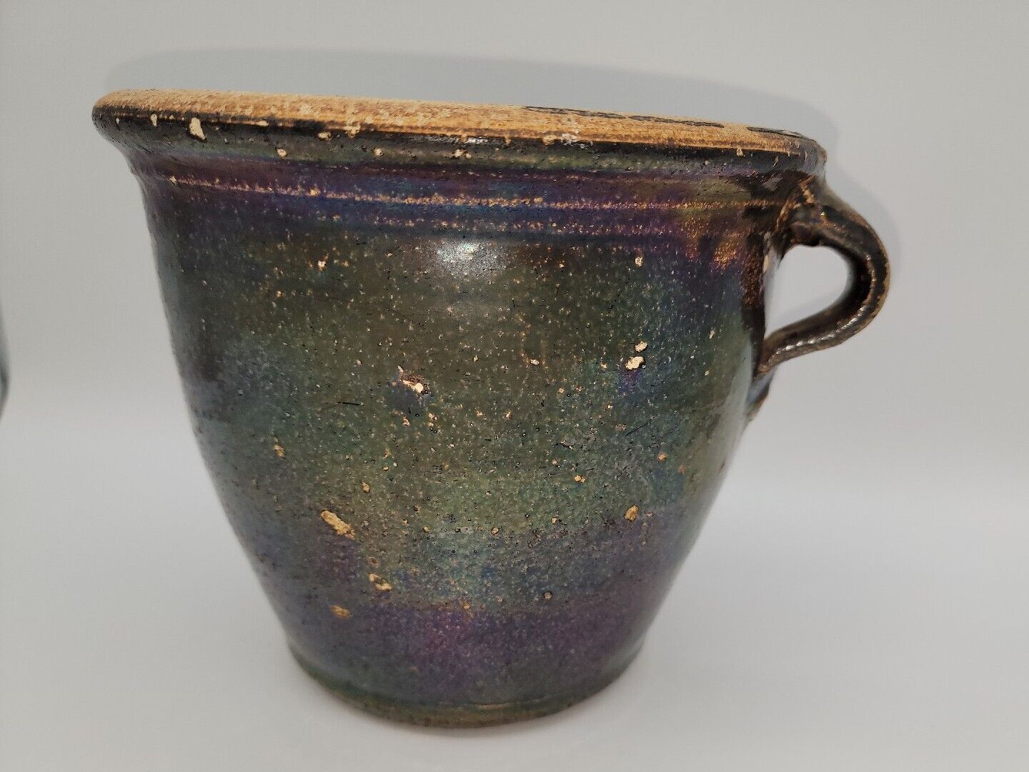 Antique Southern Pottery Edgefield South Carolina Clabber Bowl Baynham