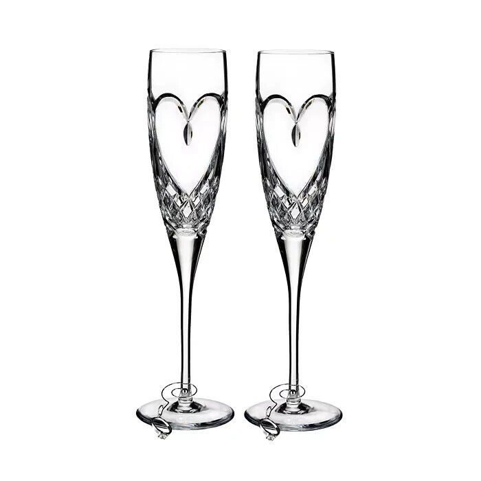 Waterford H1543 True Love Lead Crystal Champagne Flute 7.1 Oz (Only One Flute)