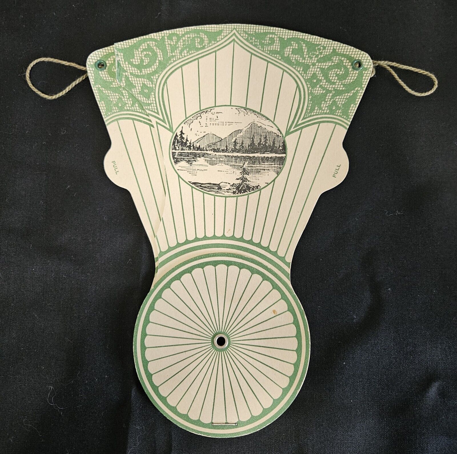 Vintage Trifold Paper Cardboard Hand Held Pull Out Fan