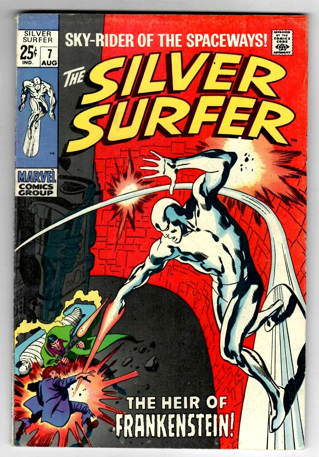 The Silver Surfer # 7 (6.5) Marvel 8/1969 Late Silver-Age Frankenstein App. 🛻