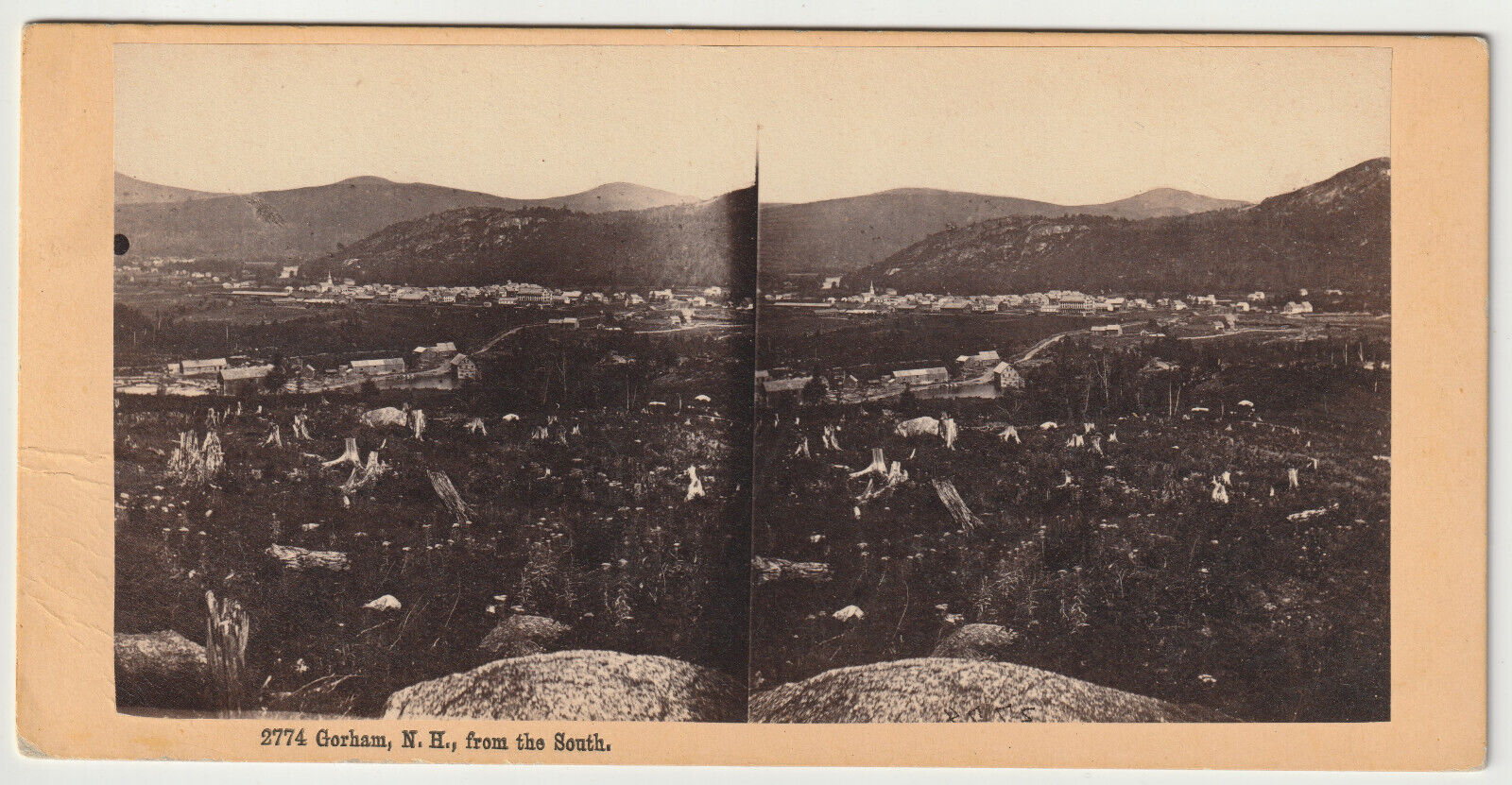 BIRDS EYE VIEW - GORHAM FROM THE SOUTH - WHITE MOUNTAINS - BIERSTADT BROTHERS