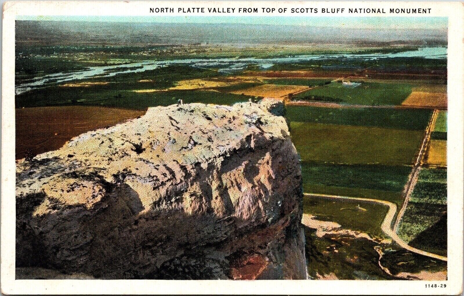North Platte Valley Top Scotts Bluff National Monument WB Postcard VTG UNP
