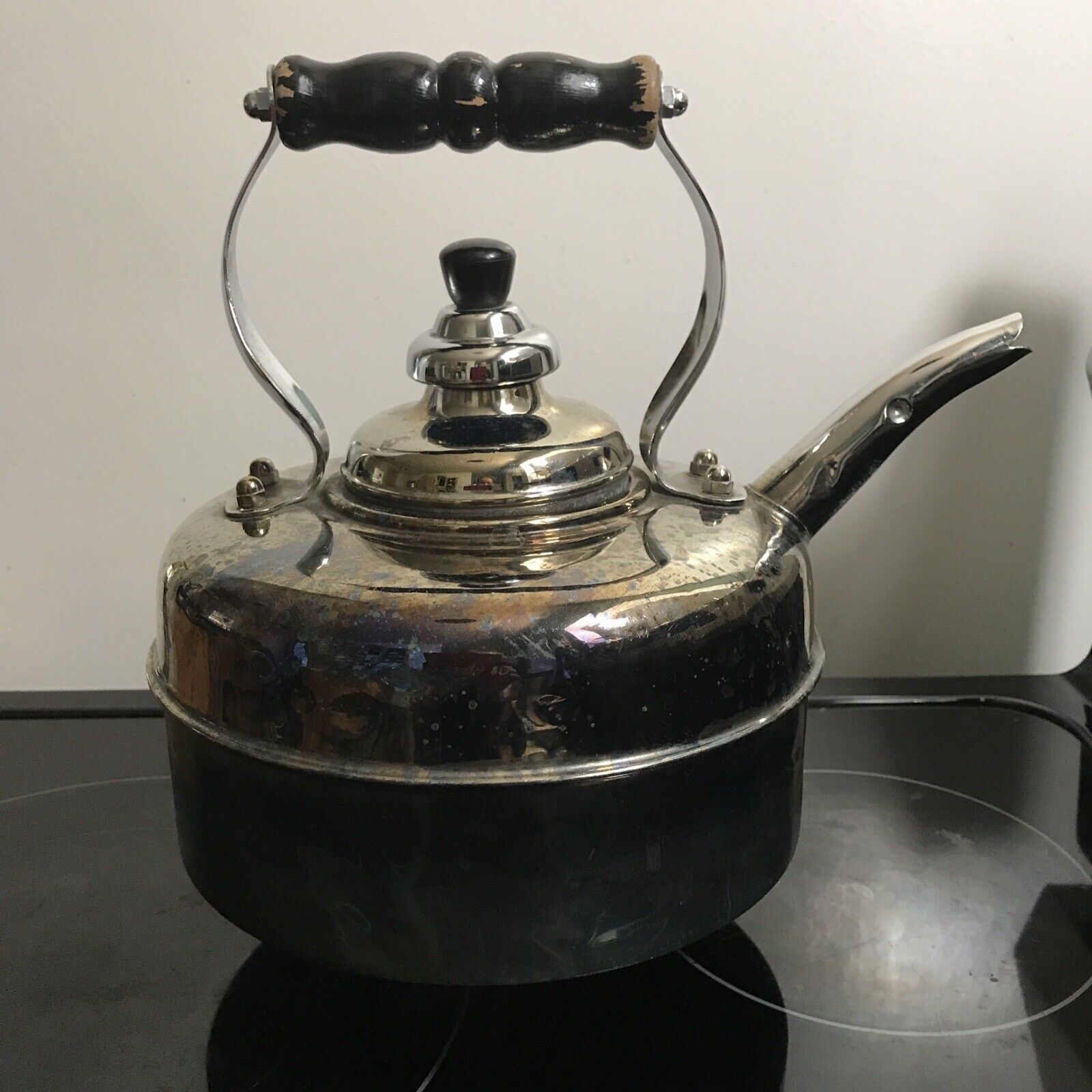 Vintage Simplex Patent Solid Copper Tea Kettle Patent 423201 England Nice