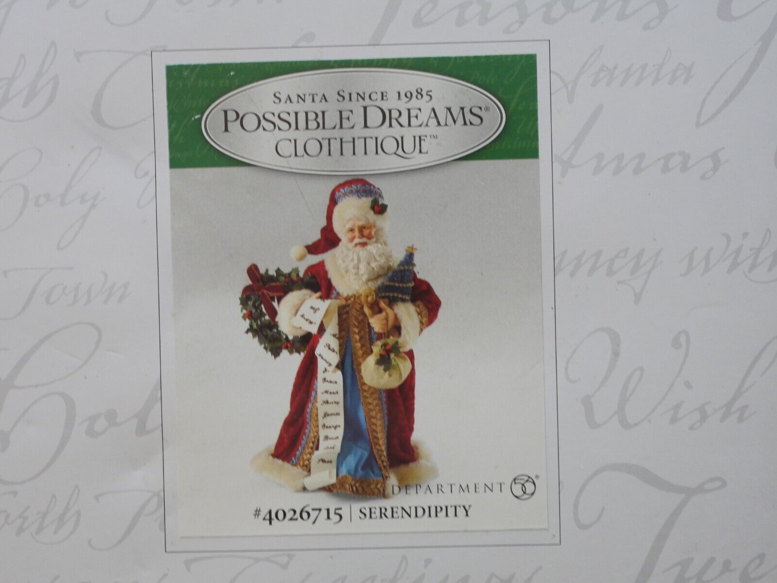 Possible Dreams Department 56, Santa Statue, Serendipity, 4026715