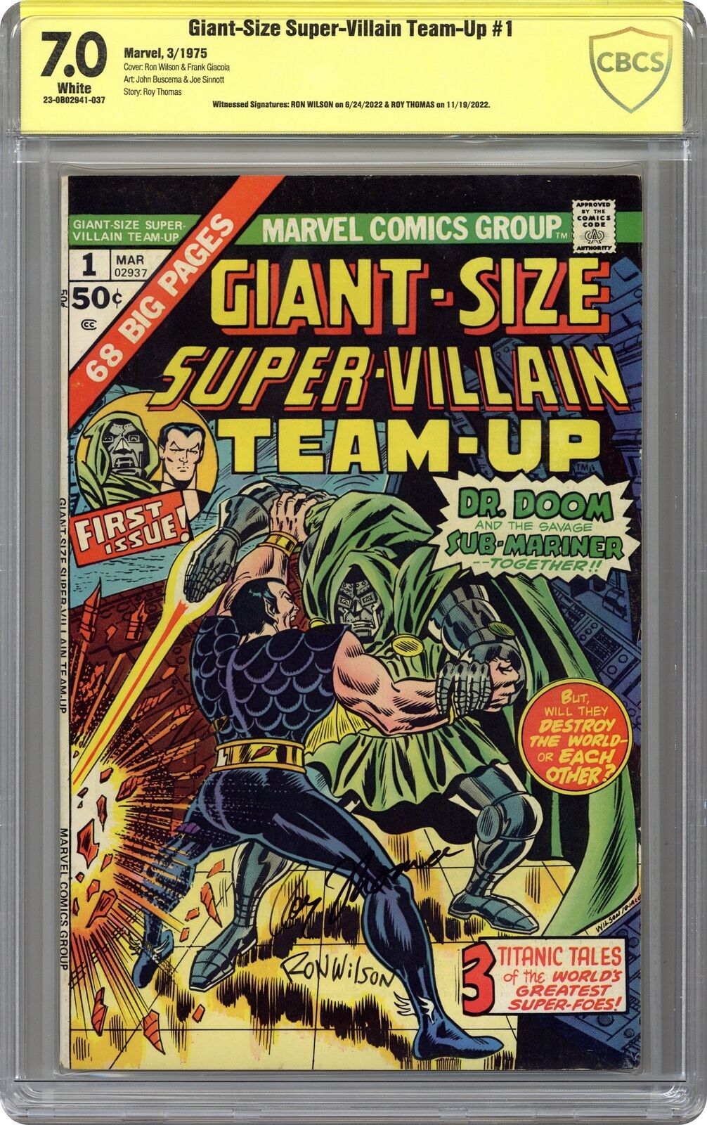 Giant Size Super-Villain Team-Up #1 CBCS 7.0 SS Wilson/Thomas 1975