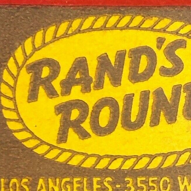 Vintage 1950\'s-60\'s Full Matchbook Rand\'s Round-Up Chuck Wagon LA, CA Lasso 