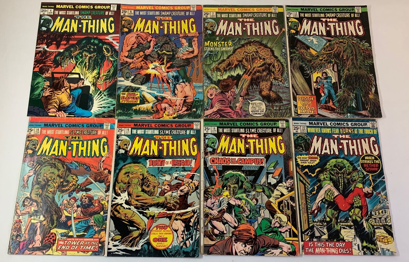 1970\'s Marvel THE MAN-THING #4 6 7 12 14 16 18 22 ~ various grades