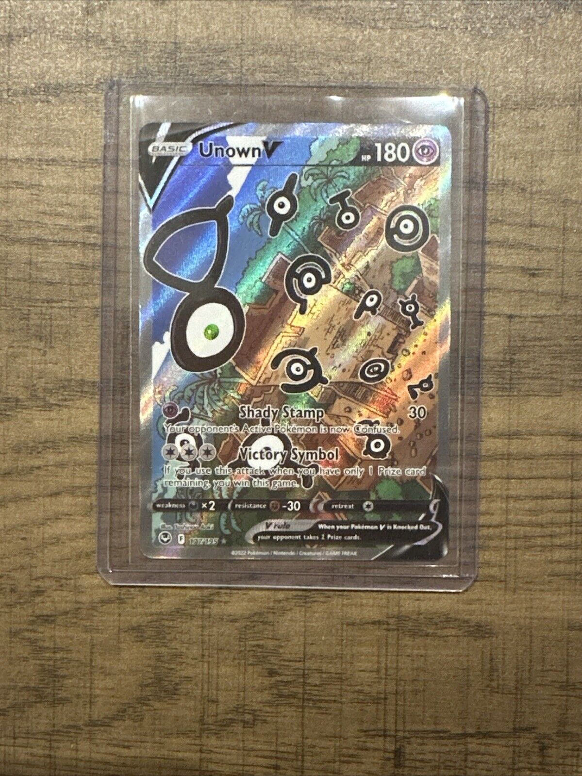  Unown V - Silver Tempest Pokémon TCG 177/195 Alt Art Mint Condition