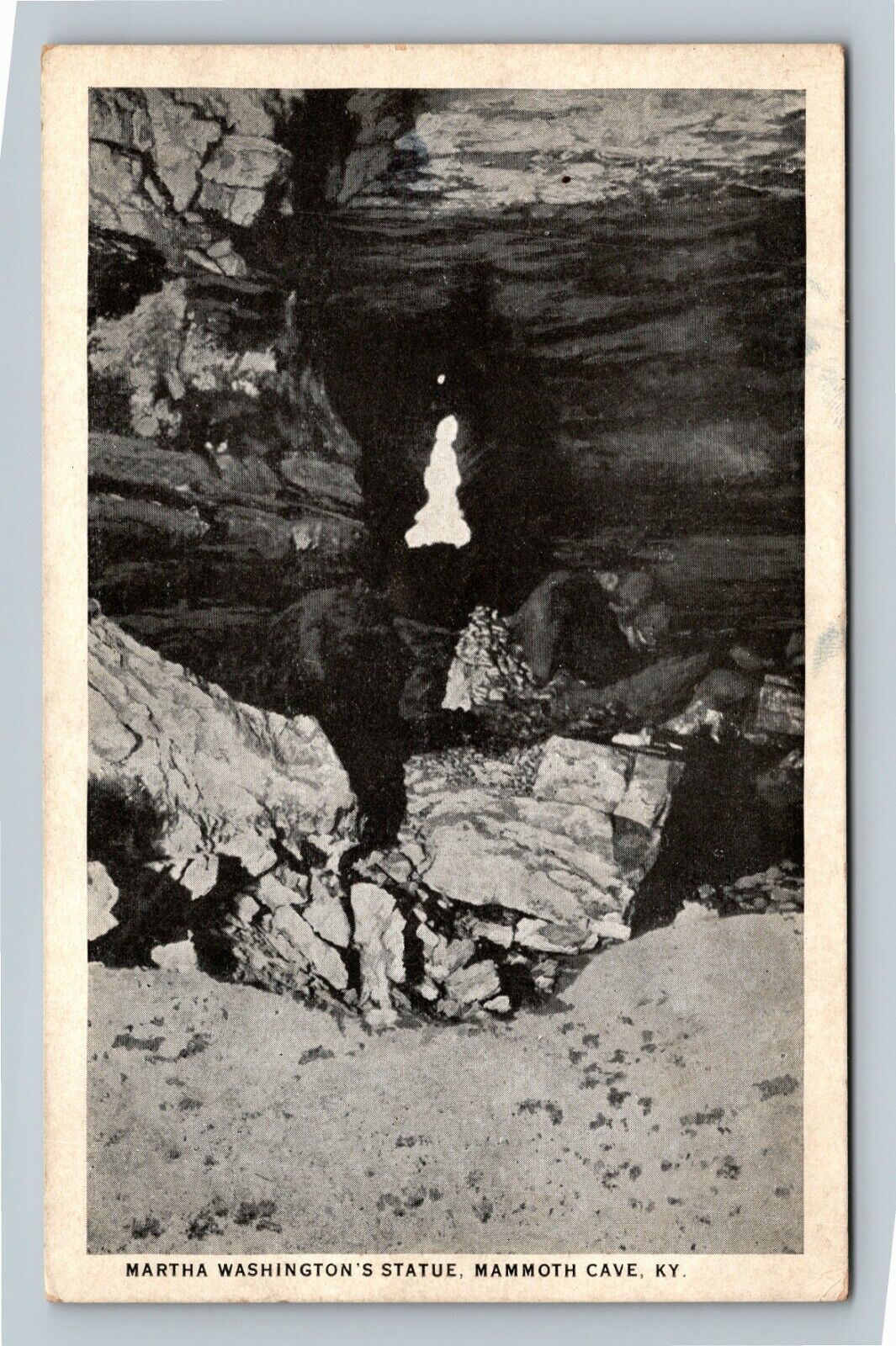 Mammoth Cave KY, Martha Washington Statue, Cavern, Kentucky Vintage Postcard