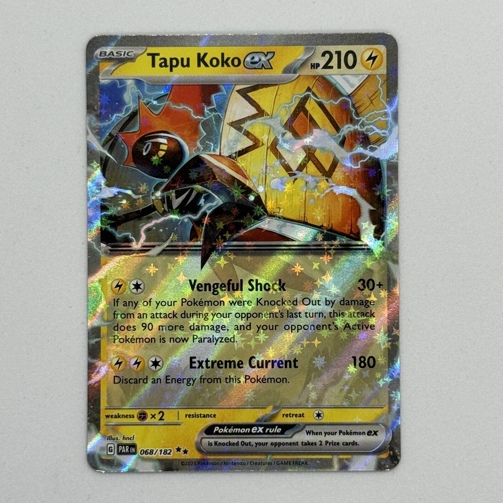 Tapu Koko Ex 068/182 Double Rare Holo Paradox Rift NM Pokemon Card