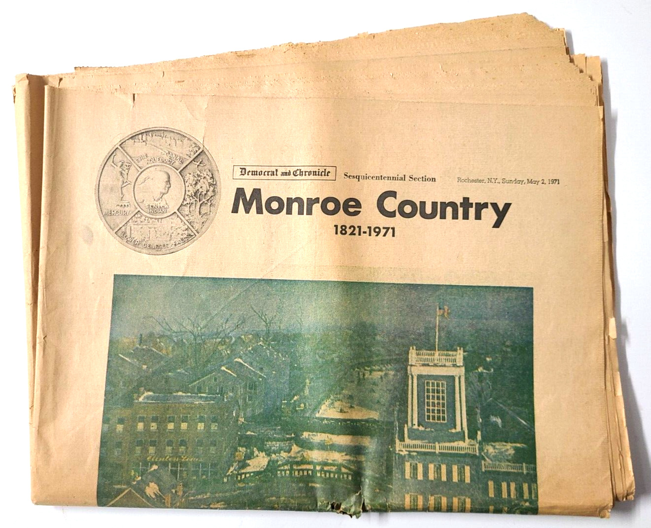RARE Vtg 1971 Monroe County NY Sesquicentennial D&C Newpaper Rochester History