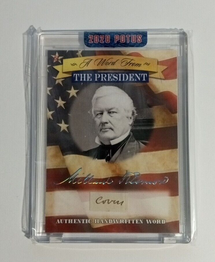2020 20 POTUS A WORD FROM THE PRESIDENT MILLARD FILLMORE AUTHENTIC HANDWRITTEN