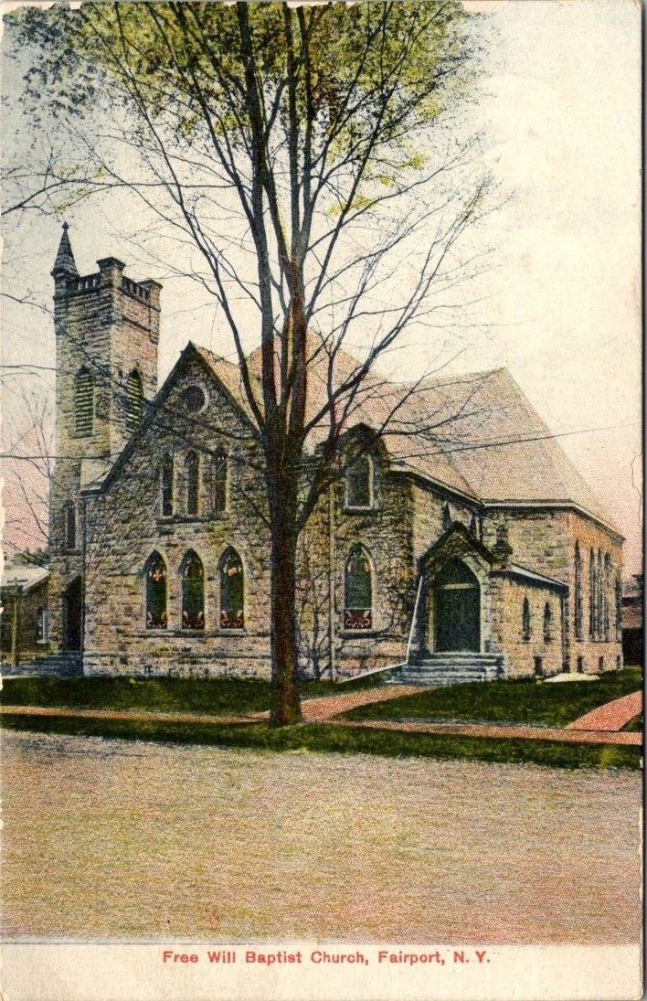 Fairport, NY, Free Will Baptist Church, c1908, Post Card, 1541