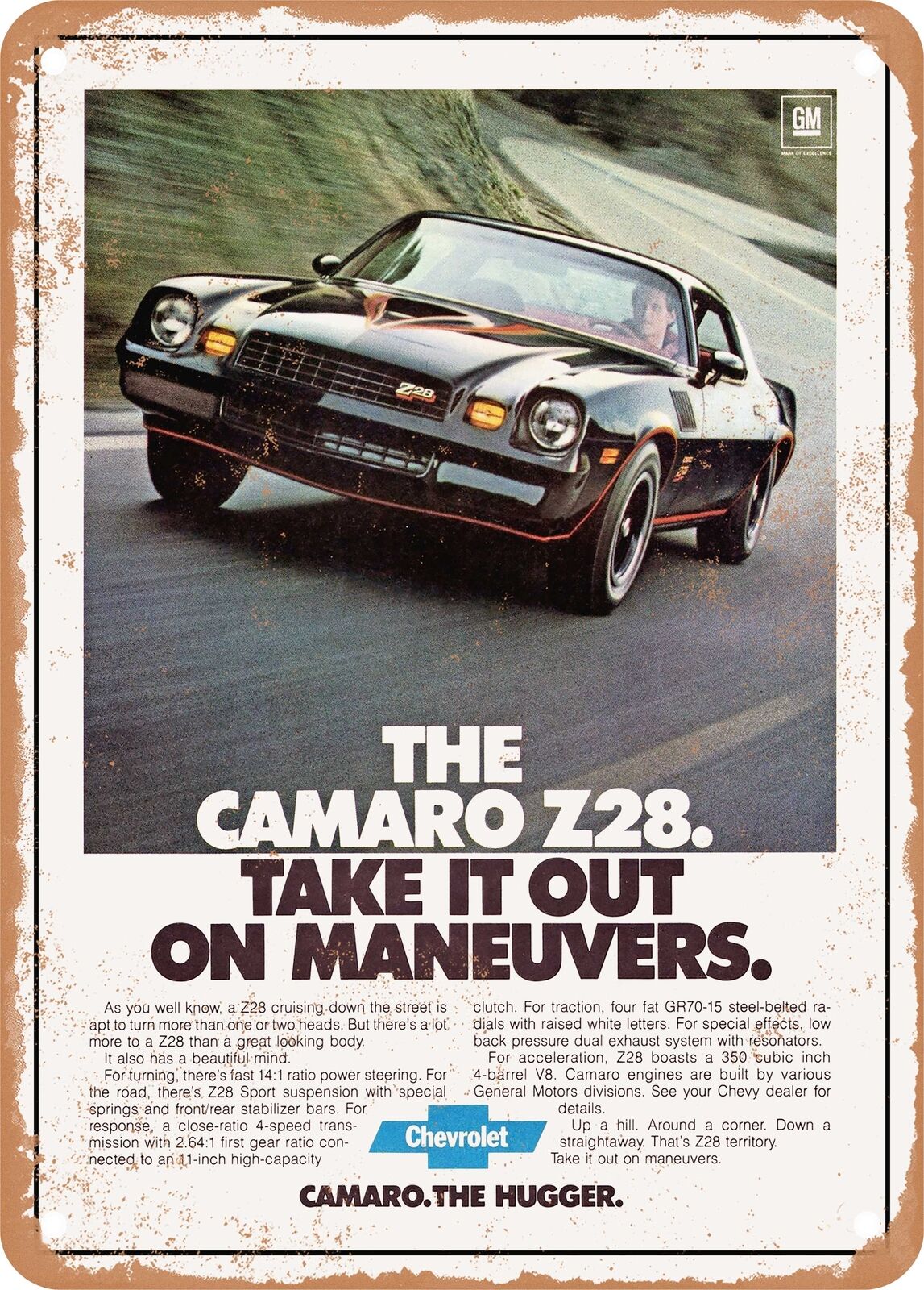 METAL SIGN - 1978 Chevy Camaro Z28 Vintage Ad