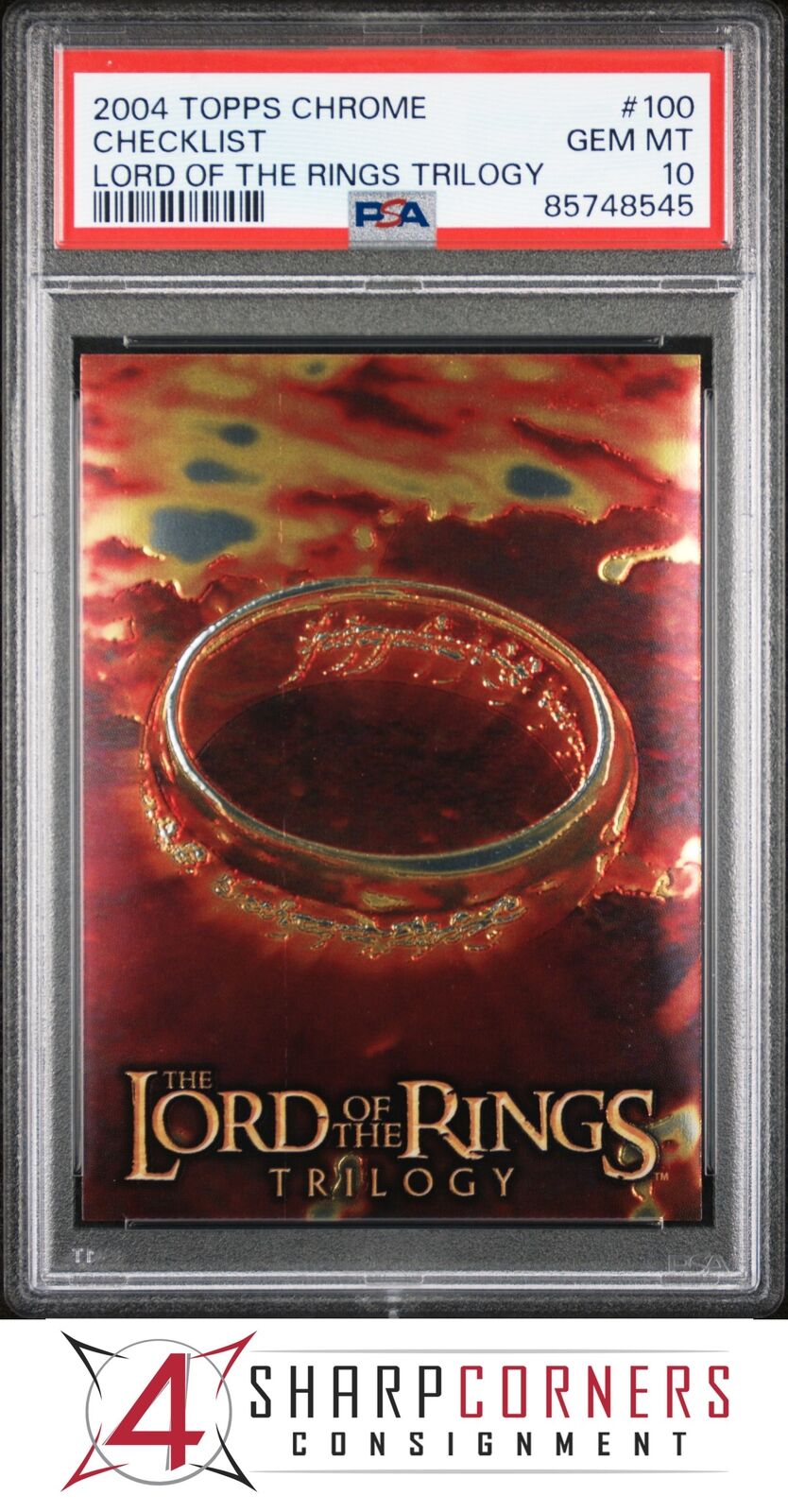 2004 TOPPS CHROME LORD OF THE RINGS TRILOGY #100 CHECKLIST PSA 10 N3920887-545