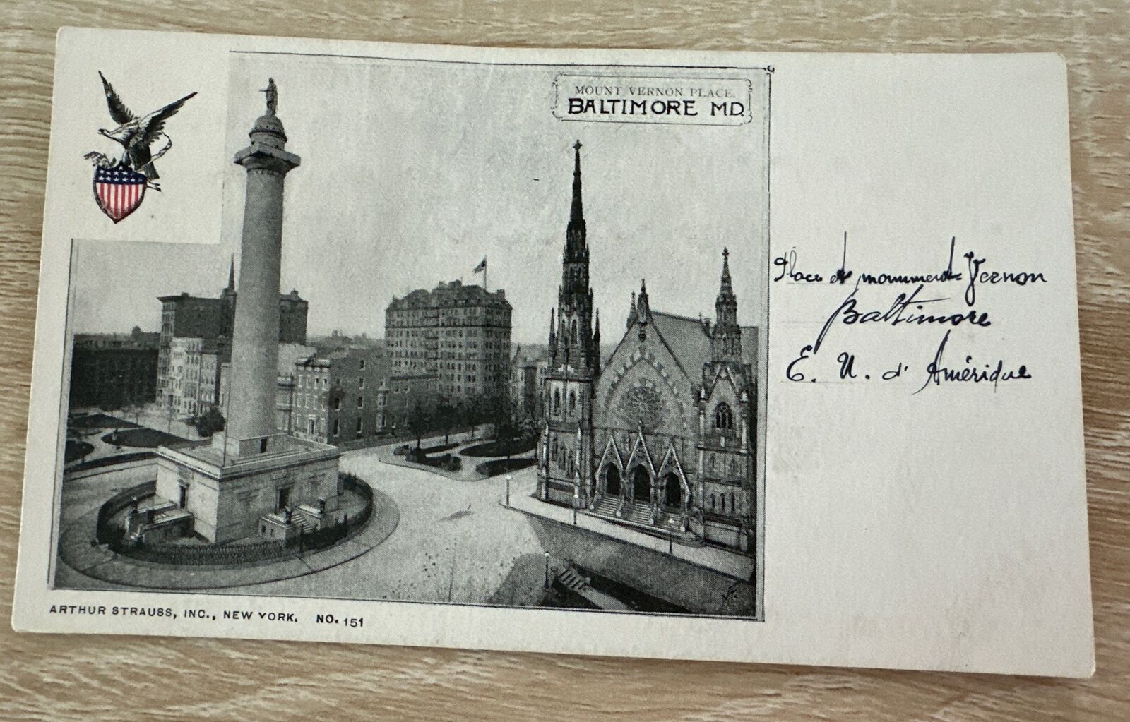 Early Battle Monument BALTIMORE Postcard PMC Private Mailing Strauss 1900s