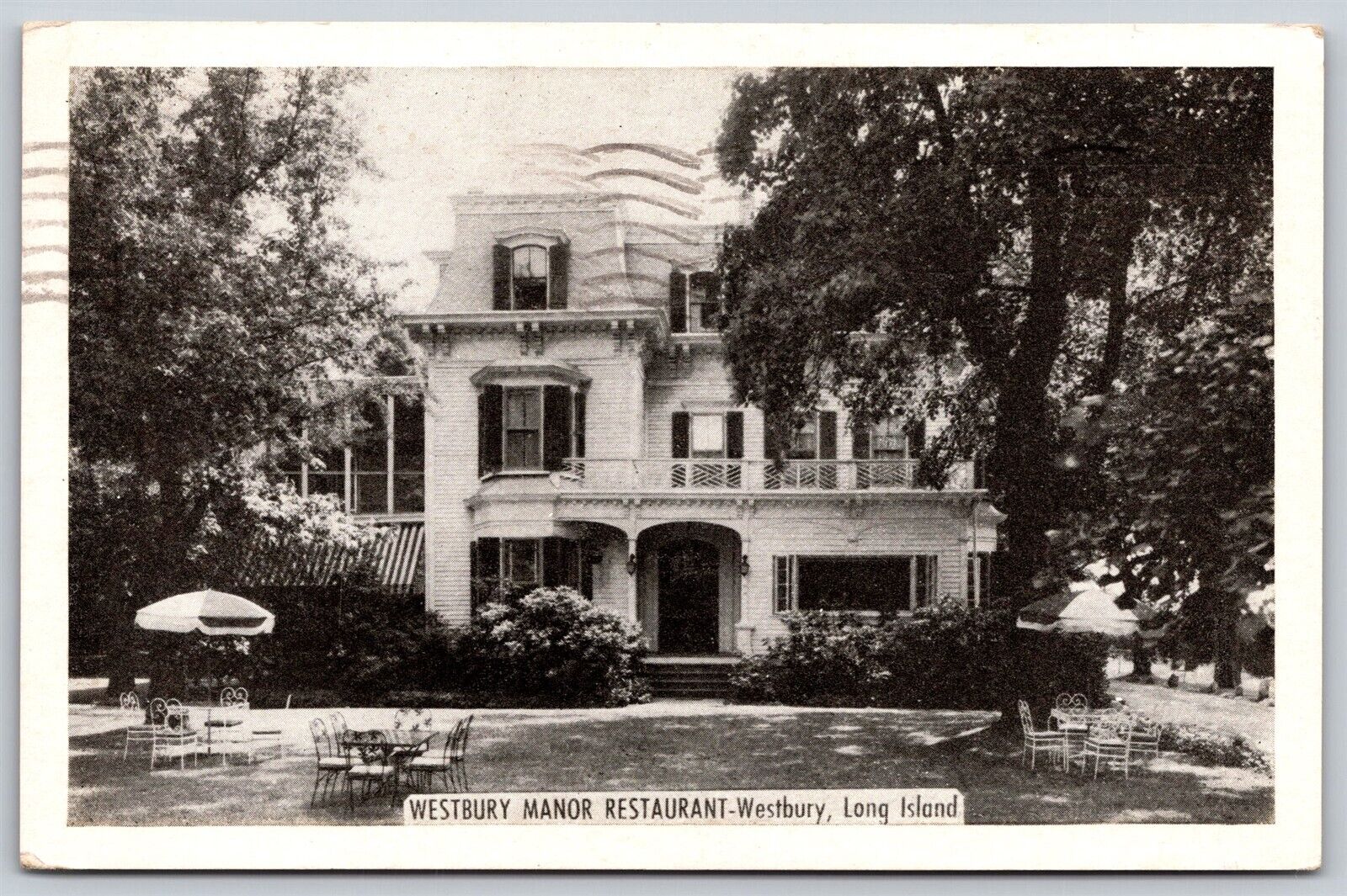 Postcard Westbury Manor Restaurant, Westbury, Long Island NY 1954 U145