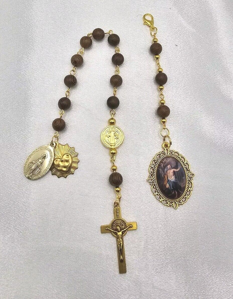 St Andrew One Decade Rosary Catholic Pocket Prayer Clip - Handmade Gift Set