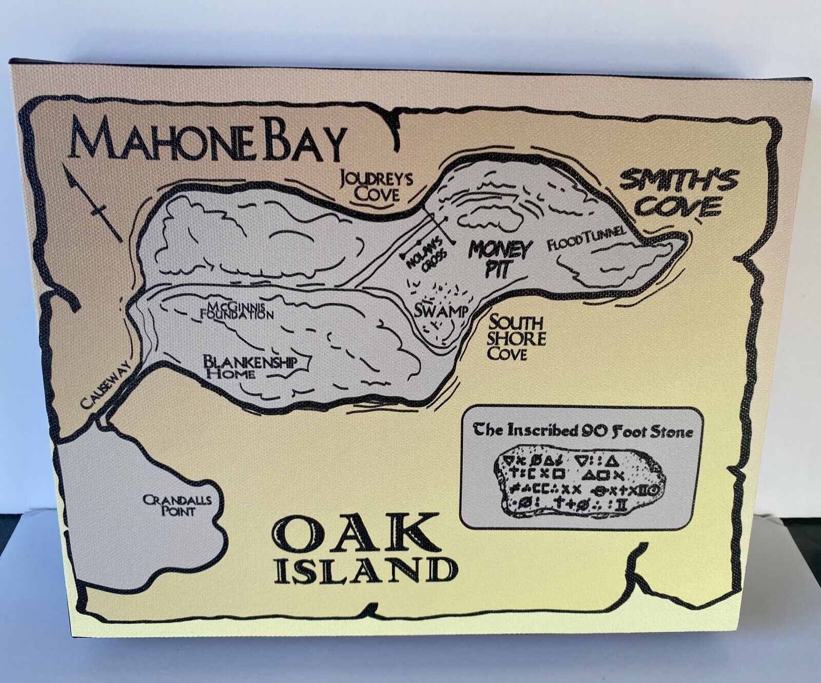 Oak Island Map 8x10 Canvas Print Full Color Awesome Decor 